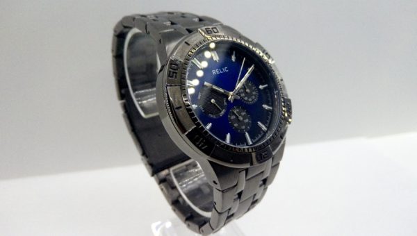 Relic All Stainless Steel Gunmetal Japan Quartz Movement Wristwatch zr15533 Great Watches Online GreatWatchesOnline.com