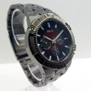 Relic All Stainless Steel Gunmetal Japan Quartz Movement Wristwatch zr15514 Great Watches Online GreatWatchesOnline.com