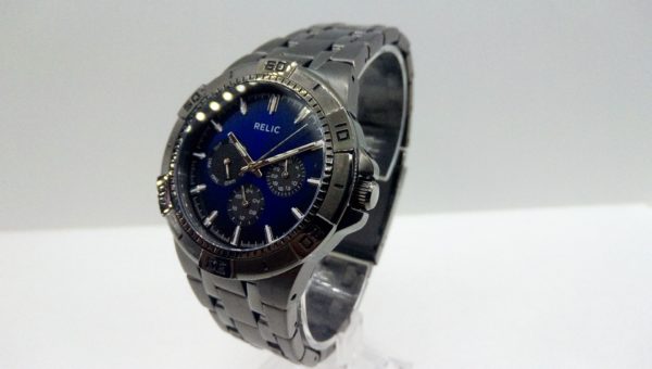 Relic All Stainless Steel Gunmetal Japan Quartz Movement Wristwatch zr15533 Great Watches Online GreatWatchesOnline.com