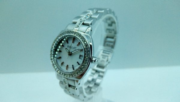 Relic All stainless Steel Japan Movement Quartz Wristwatch zr12035 Crystal Bezel Watch GreatWatchesOnline.com