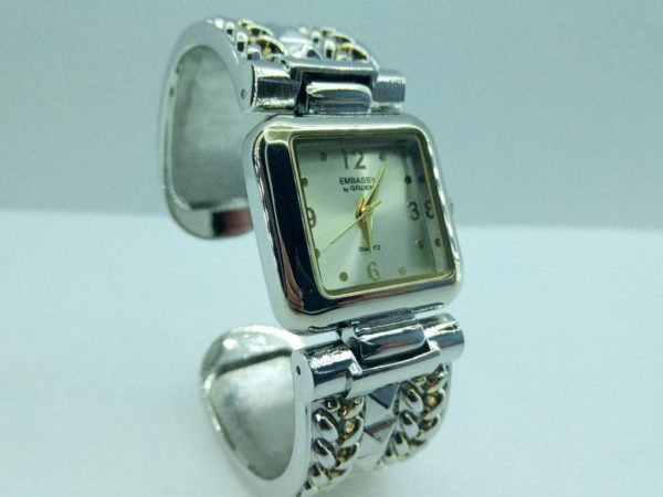 Embassy by Gruen Japan Movement Quartz Wristwatch Cuff geh3566L Embassy GEM3566L GreatWatchesOnline.com