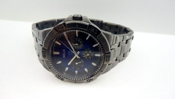 Relic All Stainless Steel Gunmetal Japan Quartz Movement Wristwatch zr15533 Great Watches Online GreatWatchesOnline.com